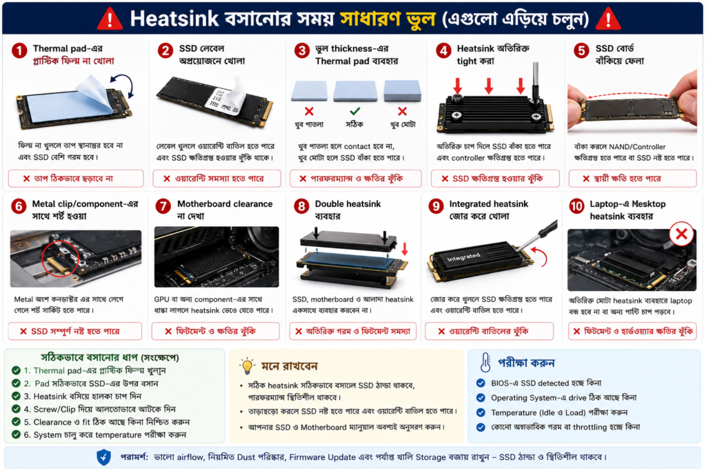 NVMe SSD Heatsink Installation Checklist