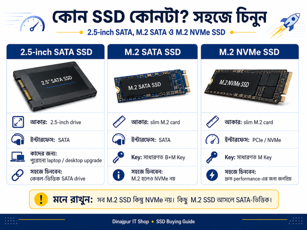 SATA SSD বনাম NVMe SSD তুলনা