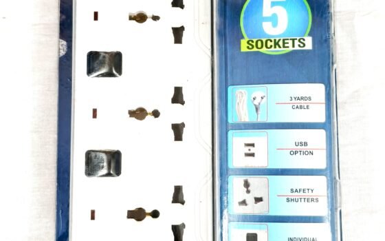 Click 5 Socket Extension Cord with USB Port – 3 Yards Power Strip
