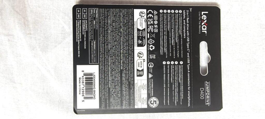 Lexar JumpDrive Dual Drive D400 64GB USB 3.2 Gen