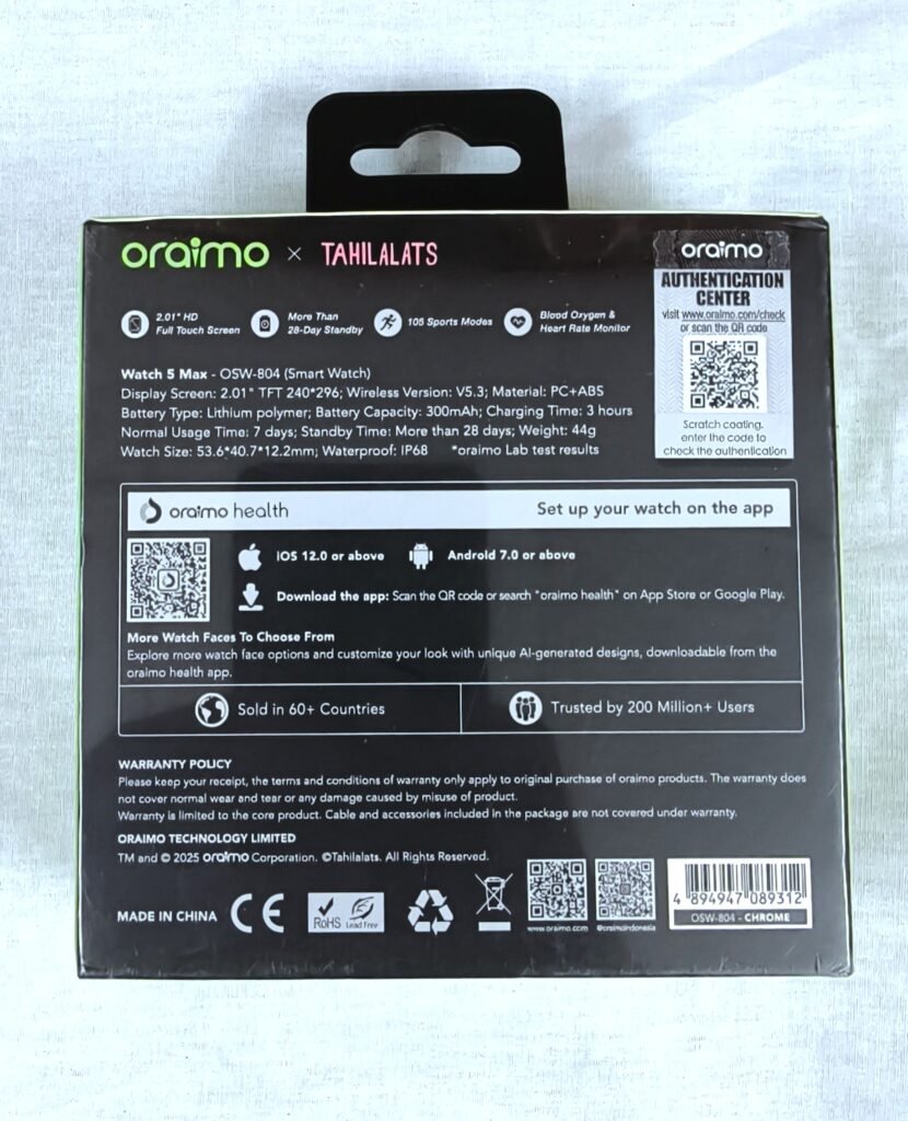 Oraimo Watch 5 Max