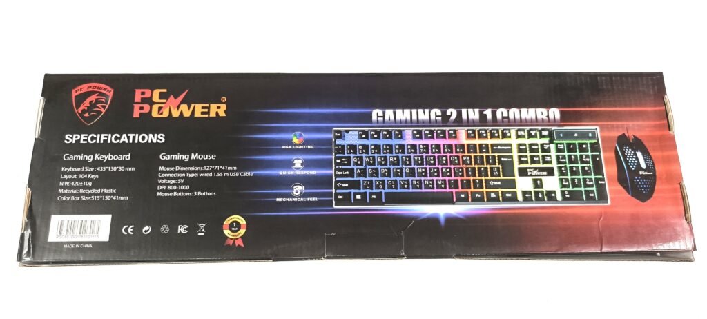 PC Power PGC801TA01 gaming keyboard mouse combo review
