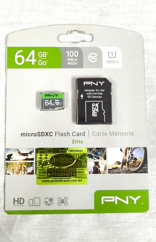 PNY Elite 64GB microSDXC Memory Card with SD Adapter – UHS-I Class 10