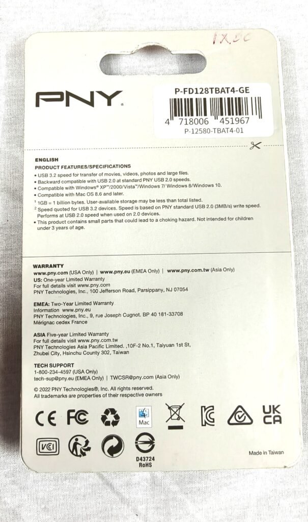 PNY Turbo Attaché 4 128GB USB 3.2 Flash Drive