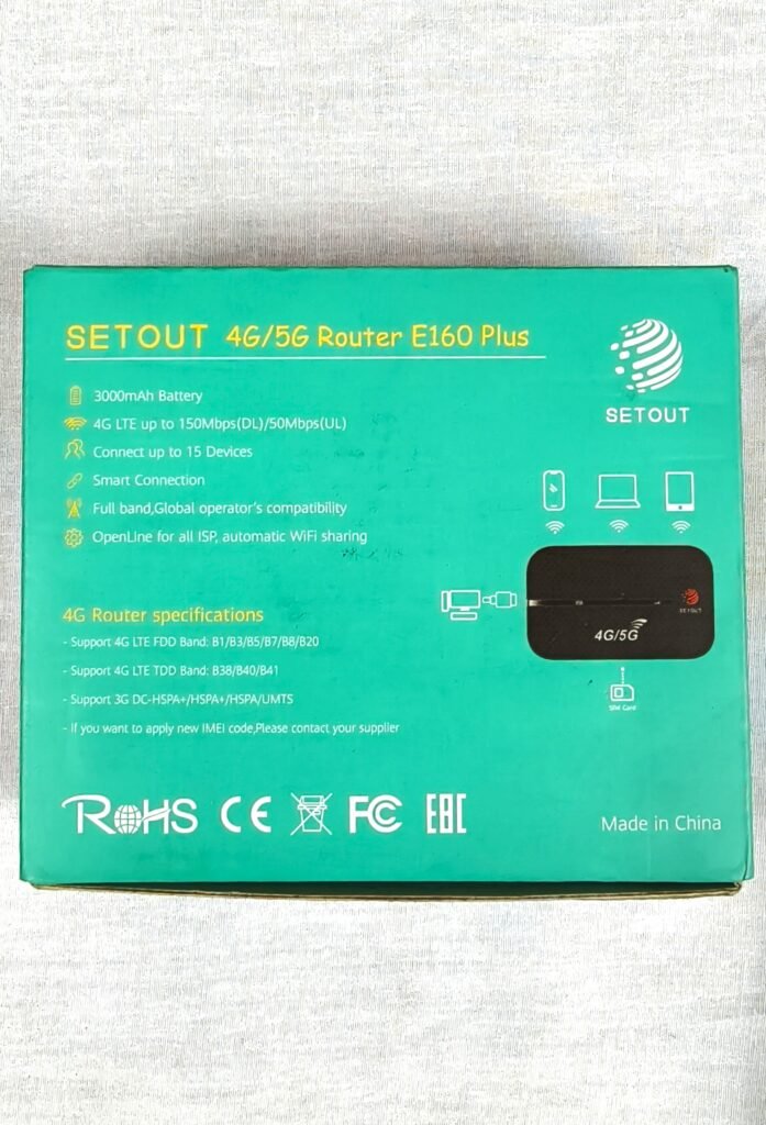 SETOUT E160 Plus 4G5G Advanced Mobile WiFi Router 