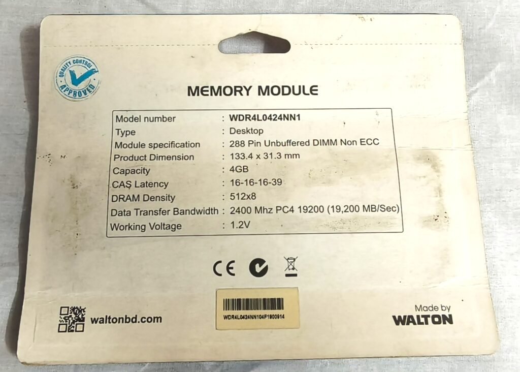 Walton Antique DDR4 4GB 2400MHz Desktop RAM 