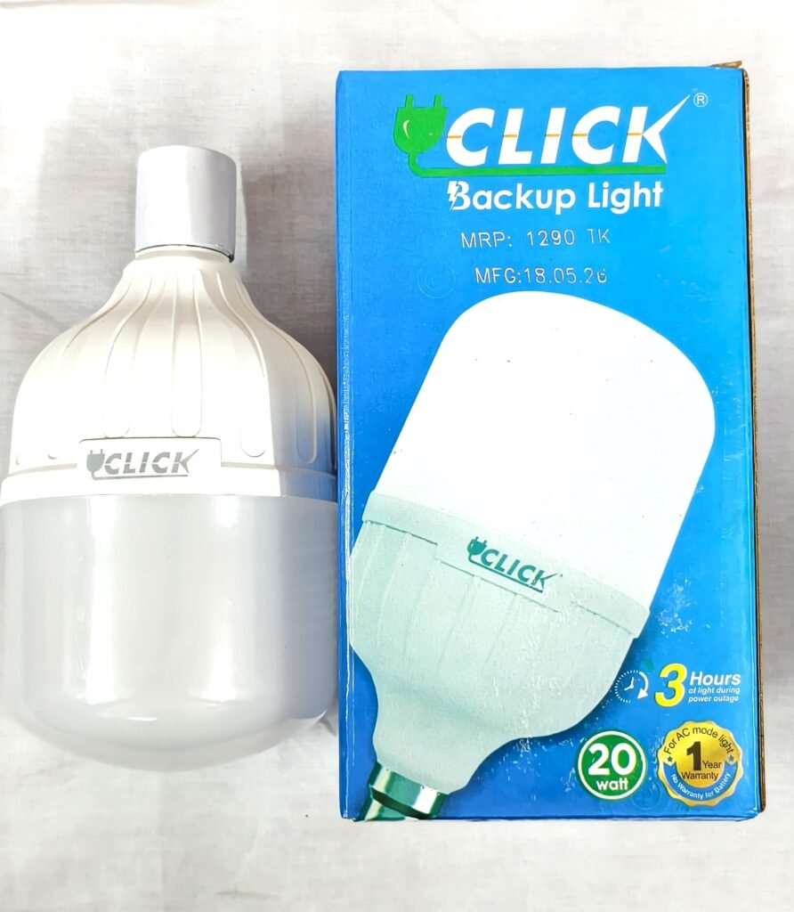 🔥 CLICK 20W Rechargeable Backup Light – বিদ্যুৎ চলে গেলেও আলো থাকবে! 🔥 