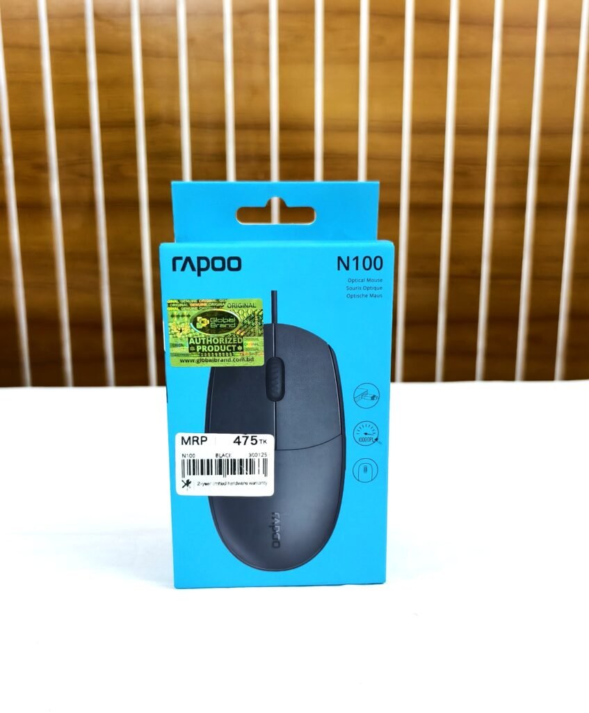 🔥 Rapoo N100 Optical Mouse – নির্ভরযোগ্য পারফরম্যান্স, আরামদায়ক ব্যবহার! 🔥