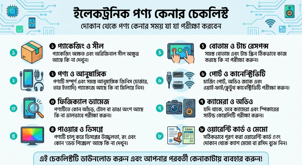 দোকান থেকে Electronic Product কেনার সময় কী কী পরীক্ষা করবেন পূর্ণাঙ্গ Buying Checklist